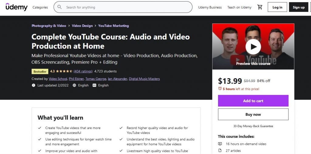 VIDEO AND AUDIO PRODUCTION Course