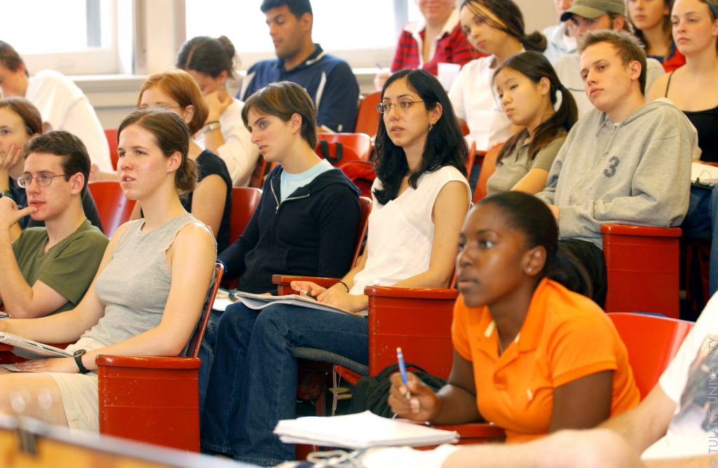 college students in classroom